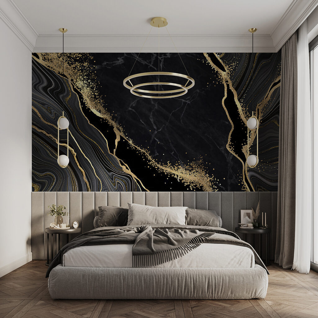 Elegant swirls in midnight and shimmer Elegant swirls in midnight and shimmer