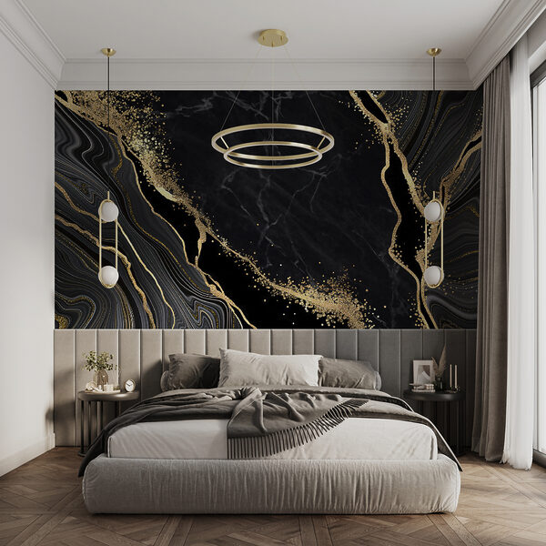 Elegant swirls in midnight and shimmer Elegant swirls in midnight and shimmer