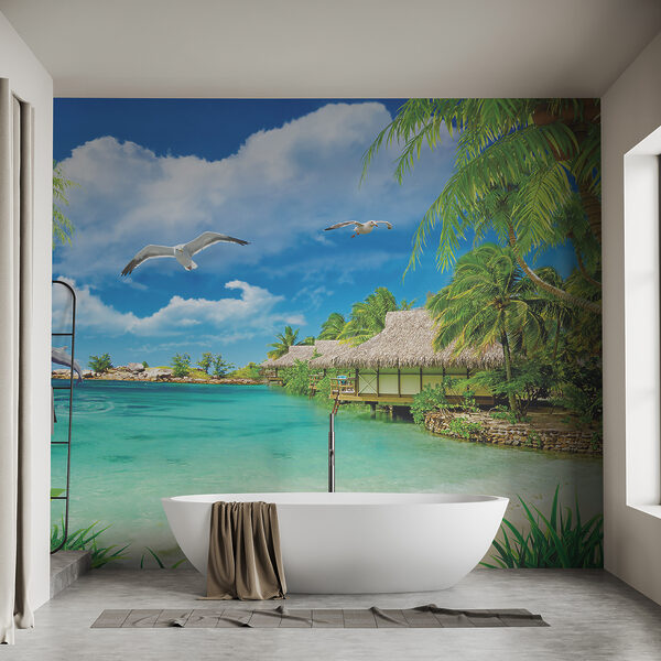 Praia com uma cabana e um casal de pássaros u26969pit1ms 600x600 - Praia com uma cabana e um casal de pássaros