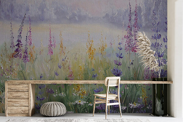 Pintura de flores num campo Pintura de flores num campo