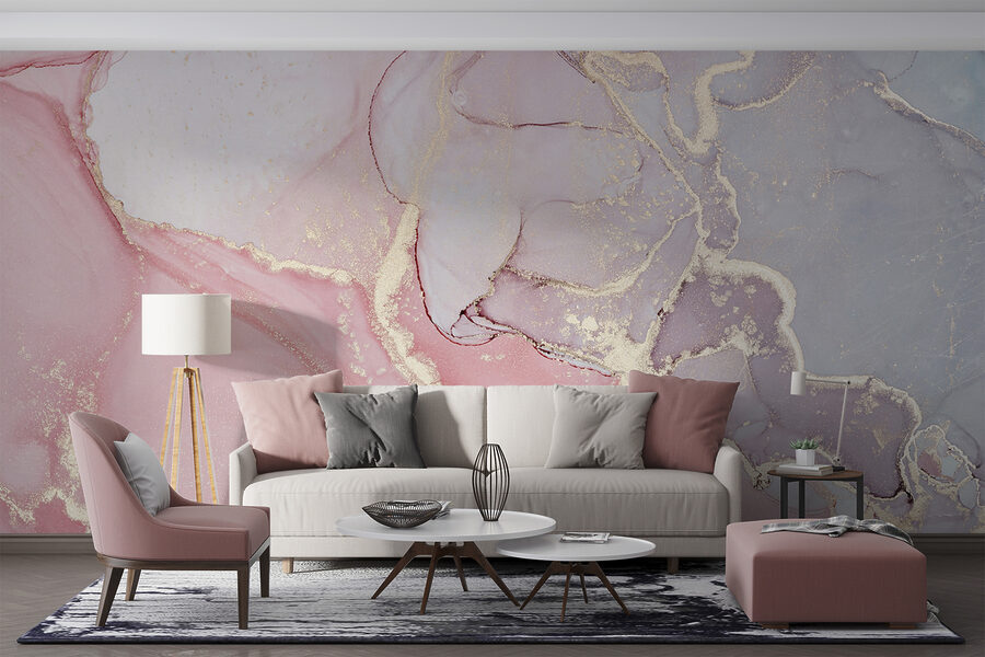 A arte etérea do mármore em tons pastel é revelada.