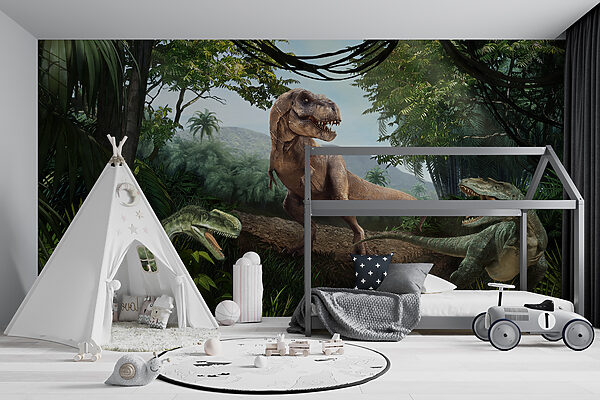 Dinossauro numa floresta Dinossauro numa floresta