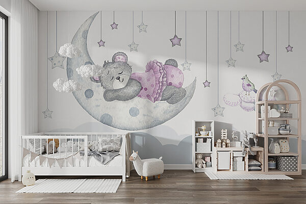 Urso de peluche a dormir na lua Urso de peluche a dormir na lua