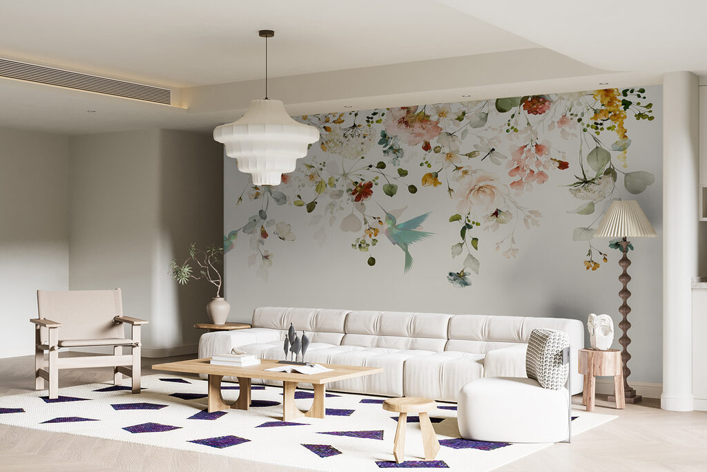 Bird flying in a garden Bird flying in a garden