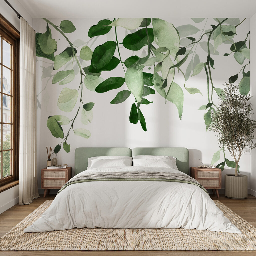 Elegant green leaves background design Elegant green leaves background design