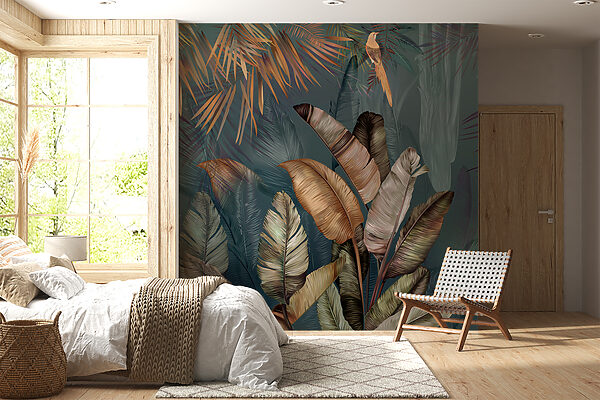 Pintura de um pássaro e de uma planta Pintura de um pássaro e de uma planta