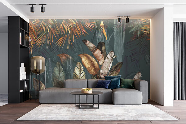 Pintura de um pássaro e de uma planta Pintura de um pássaro e de uma planta