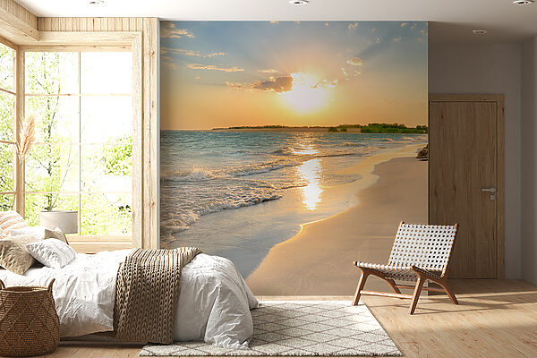 Praia com ondas e um pôr do sol u53408pib8mr 600x400 - Praia com ondas e um pôr do sol