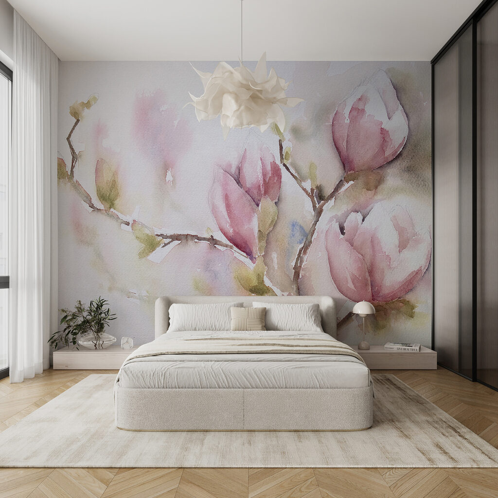 Watercolor painting of pink flowers Watercolor painting of pink flowers