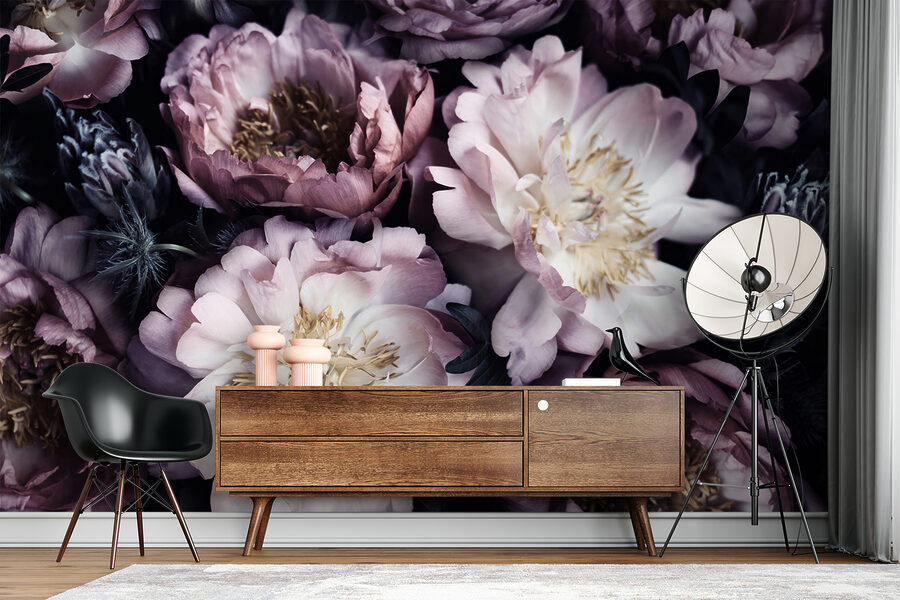 Flores elegantes em tons suaves.