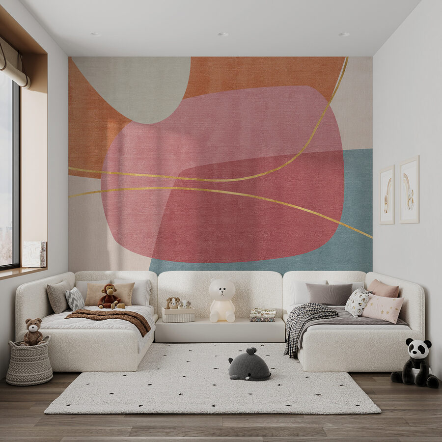 Harmonia abstrata em tons suaves e pastel.