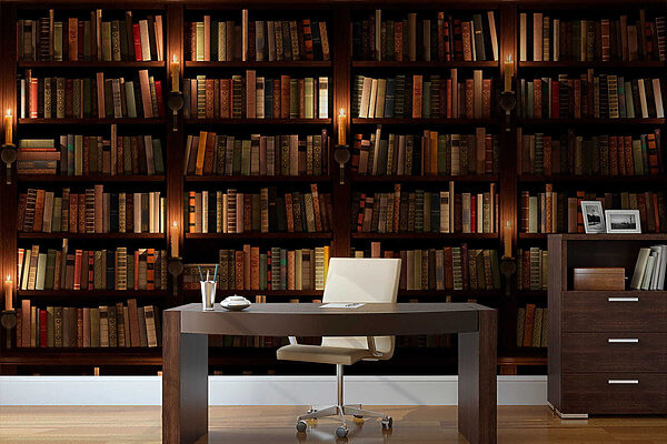Estante grande cheia de livros Estante grande cheia de livros