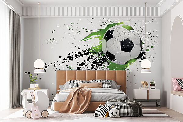 Football ball with splashes of paint Football ball with splashes of paint