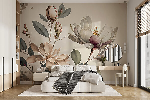 Elegant magnolia blooms in soft hues Elegant magnolia blooms in soft hues