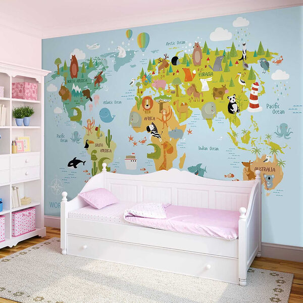 Mapa do mundo com animais Mapa do mundo com animais