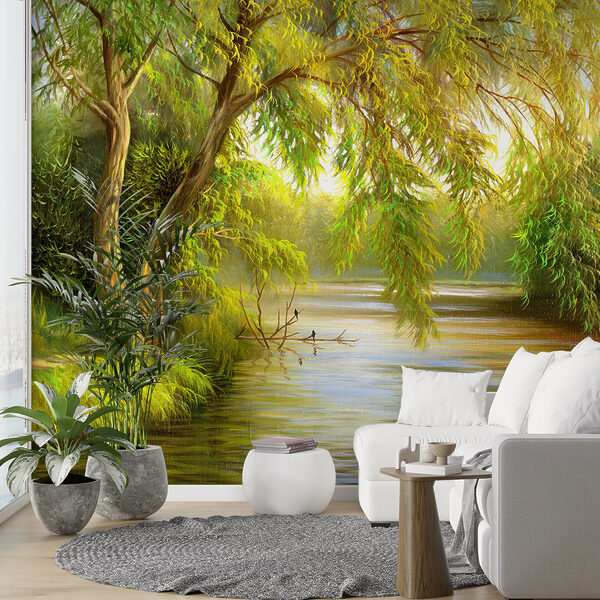 River with trees and grass River with trees and grass
