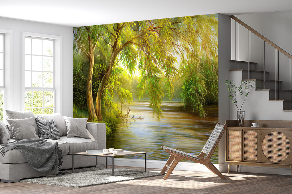 River with trees and grass River with trees and grass