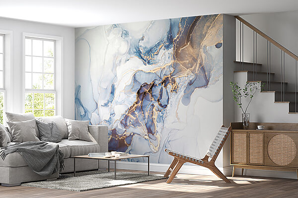 Arte abstrata suave em azul e branco. Arte abstrata suave em azul e branco.