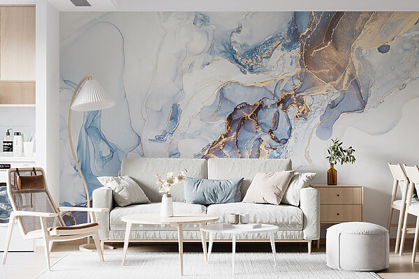 Arte abstrata suave em azul e branco. Arte abstrata suave em azul e branco.