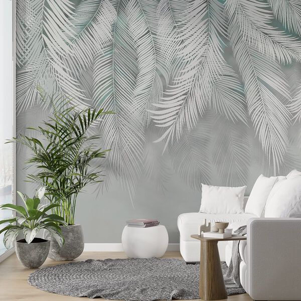 White leaves on a white background