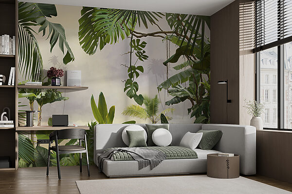 Grupo de plantas com árvores e flores Grupo de plantas com árvores e flores