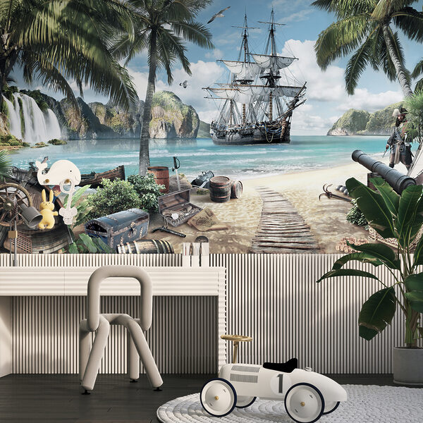 Pintura de um navio numa praia Pintura de um navio numa praia