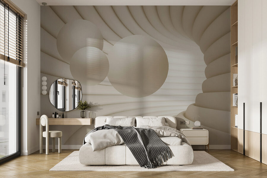 Objeto circular branco com bolas