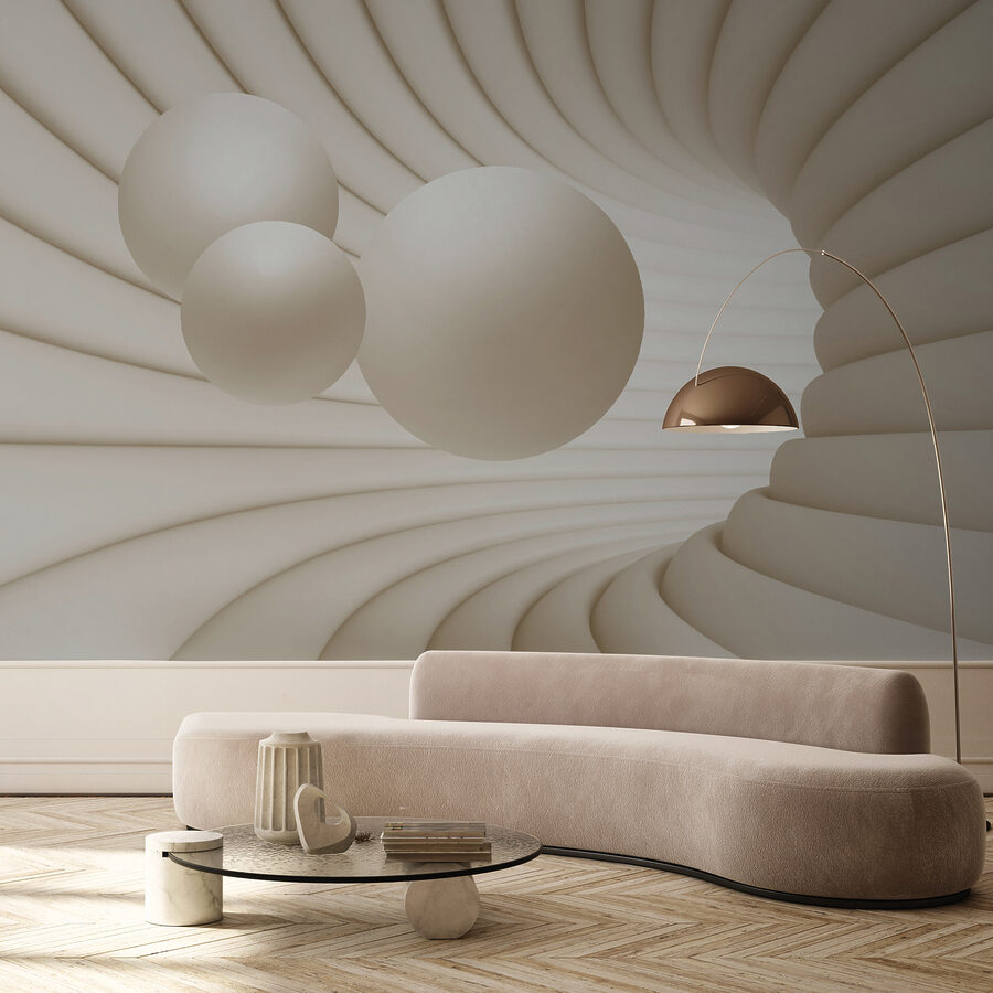 Objeto circular branco com bolas