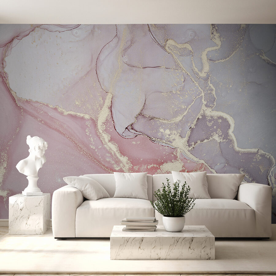 A arte etérea do mármore em tons pastel é revelada.