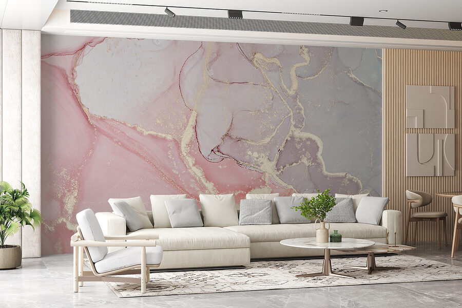 A arte etérea do mármore em tons pastel é revelada.