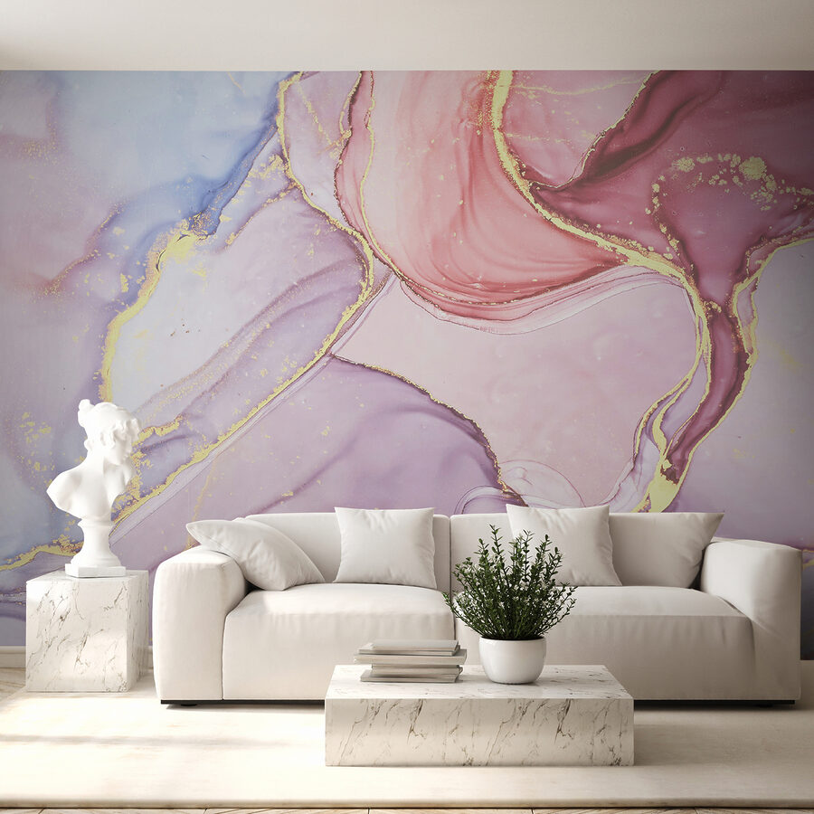 Redemoinhos em tons pastel e texturas fluidas.