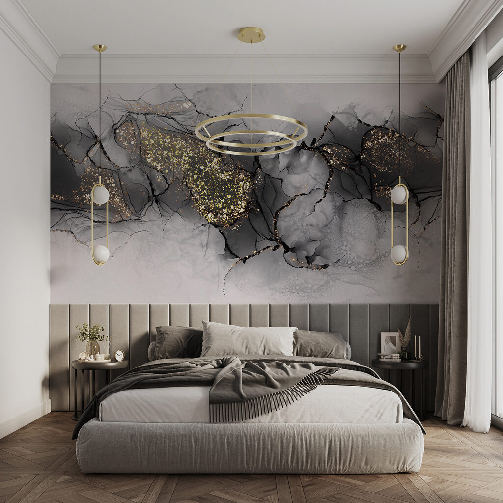 Elegant marbling with shimmering highlights Elegant marbling with shimmering highlights