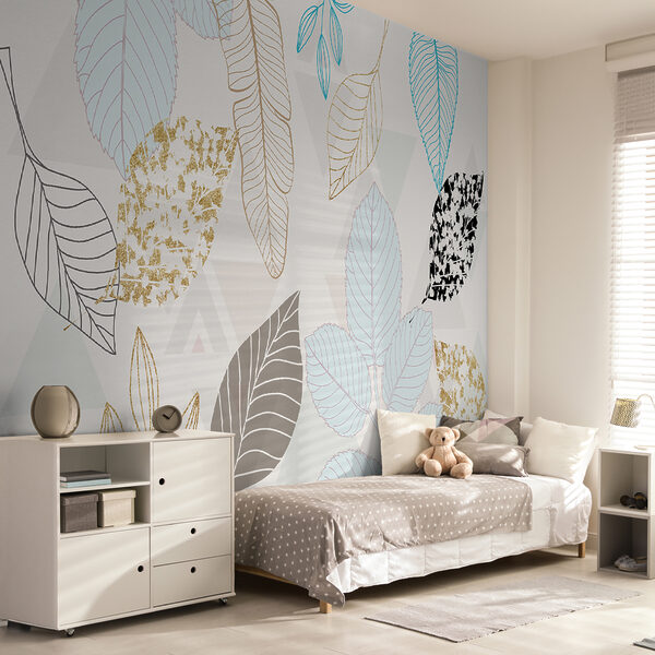 Padrão de folhas sobre um fundo branco Padrão de folhas sobre um fundo branco