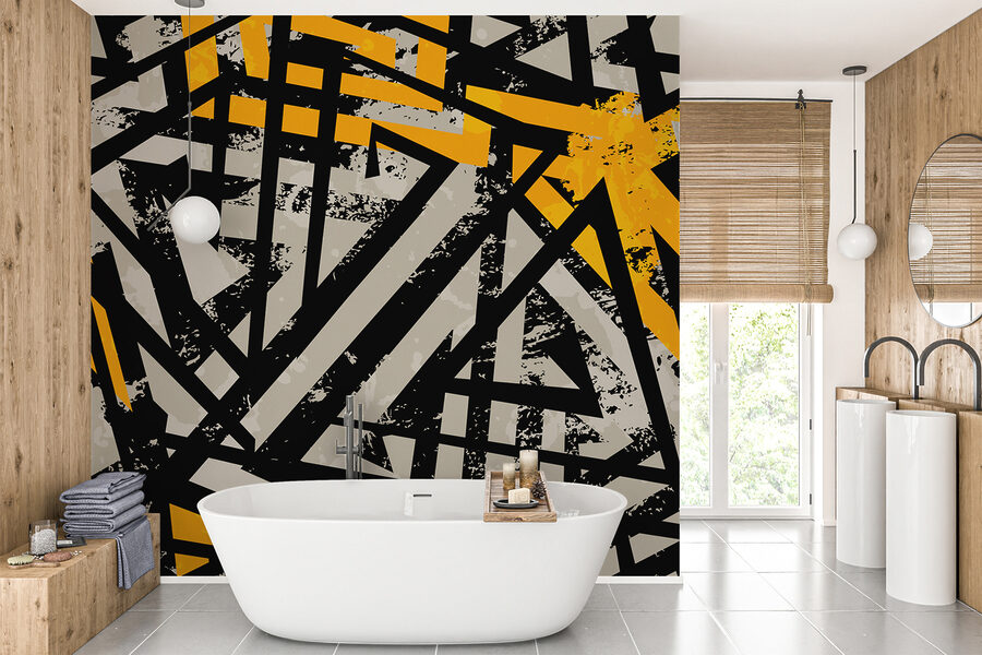 Papel de parede Padrão preto e amarelo - Image 5