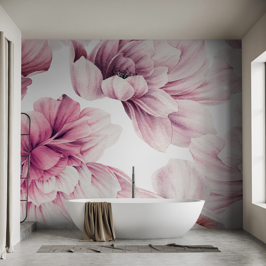 Flores delicadas em tons pastel suaves.