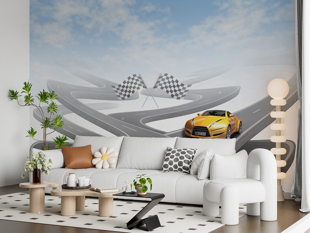 Two cars on a winding road Two cars on a winding road