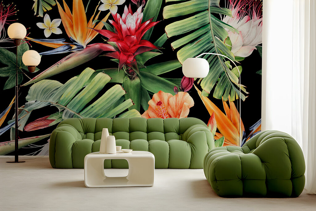 Floral pattern with flowers and leaves Floral pattern with flowers and leaves