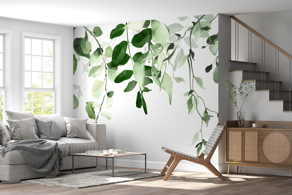 Elegant green leaves background design Elegant green leaves background design