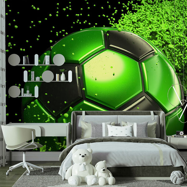 Bola de futebol verde e preta Bola de futebol verde e preta