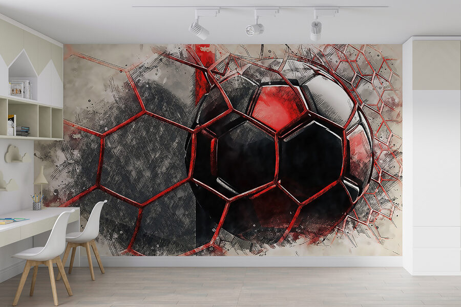 Bola de futebol numa rede Bola de futebol numa rede