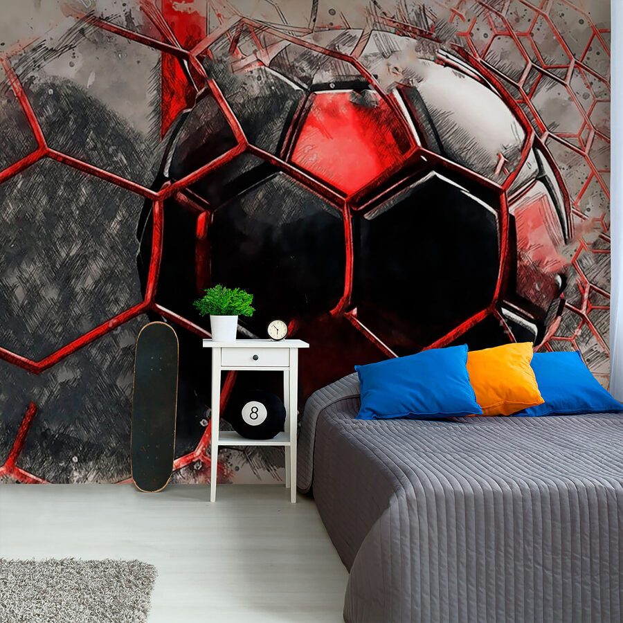 Bola de futebol numa rede Bola de futebol numa rede
