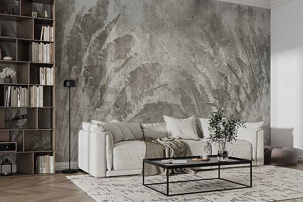 Fundo cinzento e branco com folhas Fundo cinzento e branco com folhas