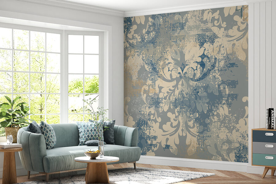 Desenho elegante de padrão floral vintage.