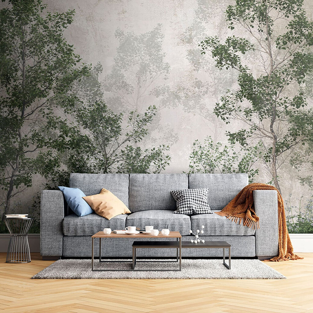 Group of trees with green leaves Group of trees with green leaves