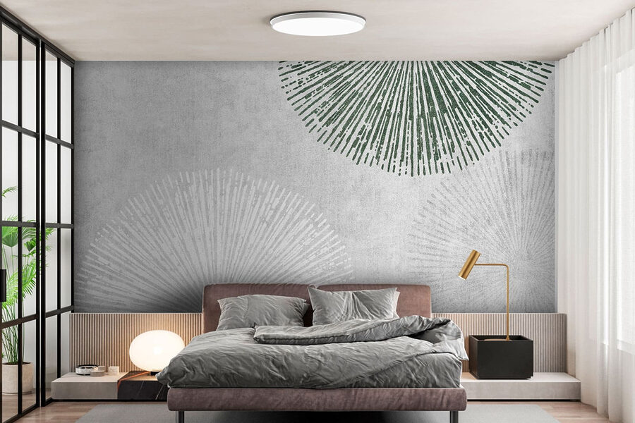 Desenho circular branco e verde