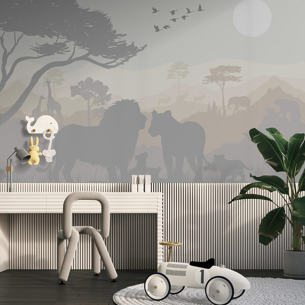 Group of animals in a landscape Group of animals in a landscape