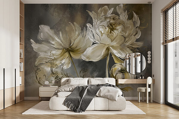 Pintura de flores sobre uma superfície Pintura de flores sobre uma superfície