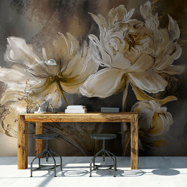 Pintura de flores sobre uma superfície Pintura de flores sobre uma superfície