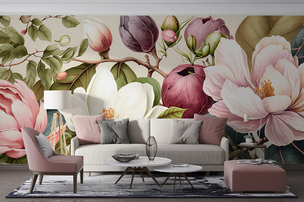 Vibrant blossoms in harmonious arrangement Vibrant blossoms in harmonious arrangement