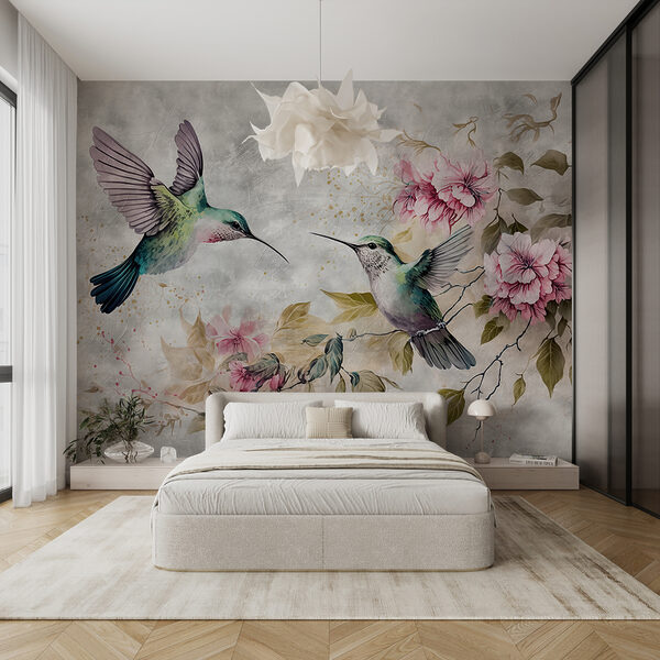 Pintura de pássaros e flores Pintura de pássaros e flores